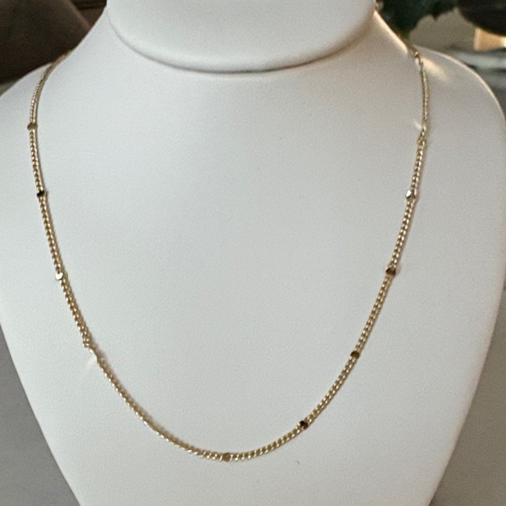 NEW 17” NECKLACE 14 k gold plated over brass #64